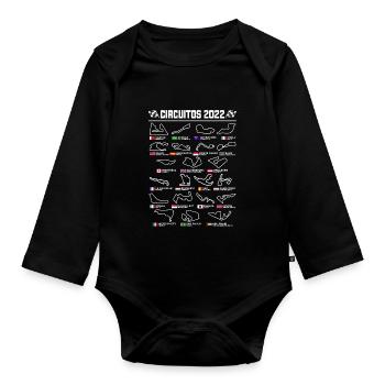 Spanish Car Circuits - Organic Longsleeve Baby Bodysuit - black - Front