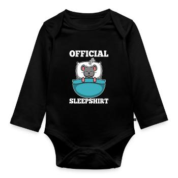 Official sleepshirt Maus - Baby Bio-Langarm-Body - Schwarz - Vorne