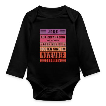 Apotheken Geburtstag November geboren - Baby Bio-Langarm-Body - Schwarz - Vorne
