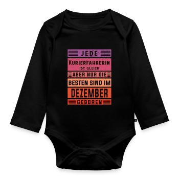 Apotheken Geburtstag Dezember geboren - Baby Bio-Langarm-Body - Schwarz - Vorne