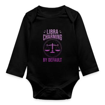 Signe du zodiaque Balance Cadeau Balance - Body Bébé bio manches longues - noir - Devant