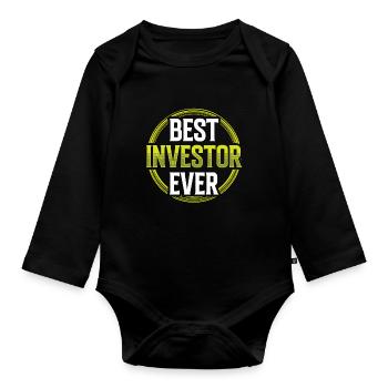 Bester Investor Aller Zeiten Investieren Anleger - Baby Bio-Langarm-Body - Schwarz - Vorne