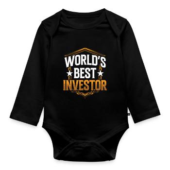 Le meilleur investisseur au monde Invest Investors - Body Bébé bio manches longues - noir - Devant