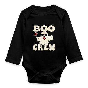 BOO CREW - Halloween - Organic Longsleeve Baby Bodysuit - black - Front