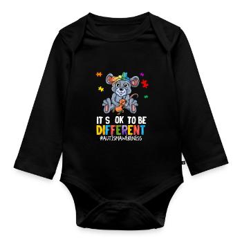 Autistic Autism Autism Awareness Day Asperger's Child - Organic Longsleeve Baby Bodysuit - black - Front