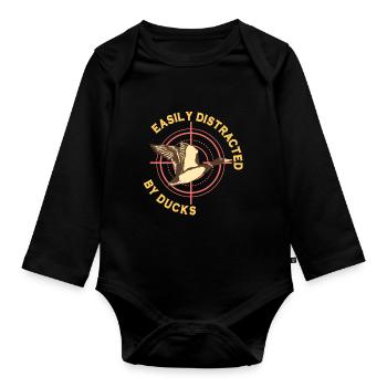 Duck Hunt Duck Hunter Bird Hunting Duck Hunting - Baby Bio-Langarm-Body - Schwarz - Vorne