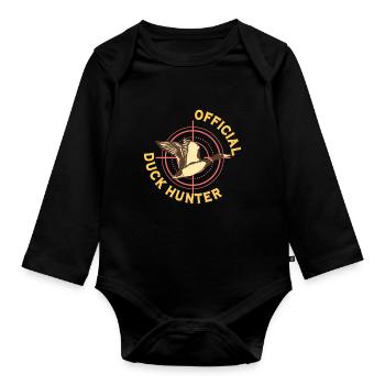 Duck Hunt Duck Hunter Bird Hunting Duck Hunting - Baby Bio-Langarm-Body - Schwarz - Vorne