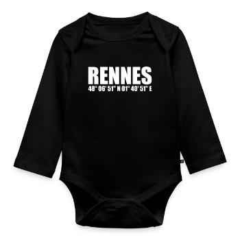 Rennes coordinates - Organic Longsleeve Baby Bodysuit - black - Front