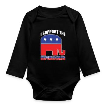 Soutien républicain des États-Unis - Body Bébé bio manches longues - noir - Devant