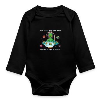 Alien Extraterrestrial Area 51 Ufo Space Geek - Body Bébé bio manches longues - noir - Devant