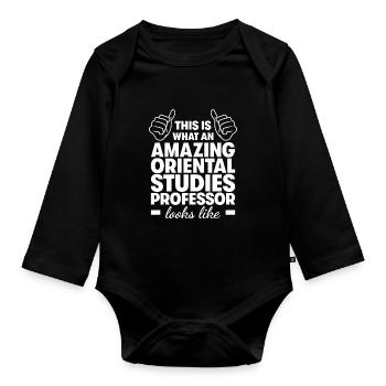 Erstaunlicher Professor für Orientalistik - Baby Bio-Langarm-Body - Schwarz - Vorne
