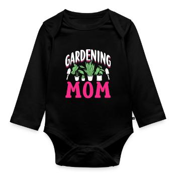 Jardin Mama Jardinier Mère Horticulture - Body Bébé bio manches longues - noir - Devant