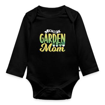 I am The Garden Mom Mother Gardener Horticulture - Organic Longsleeve Baby Bodysuit - black - Front