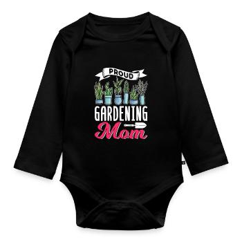 Stolze Gartenbau Mama Mutter Gärtnerin Garten - Baby Bio-Langarm-Body - Schwarz - Vorne