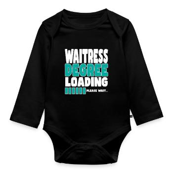 Waitress invites training - Organic Longsleeve Baby Bodysuit - black - Front
