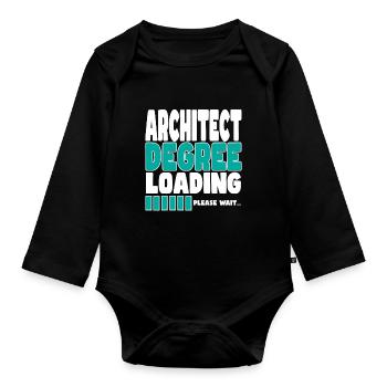 Architect invites training - Organic Longsleeve Baby Bodysuit - black - Front