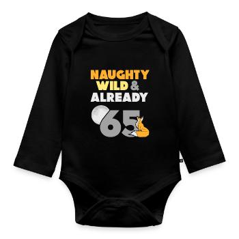Geschenk 65 Jahre Geburtstag Frau Fuchs - Baby Bio-Langarm-Body - Schwarz - Vorne