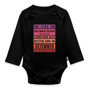 Programmierer Geburtstag Dezember geboren - Baby Bio-Langarm-Body - Schwarz - Vorne