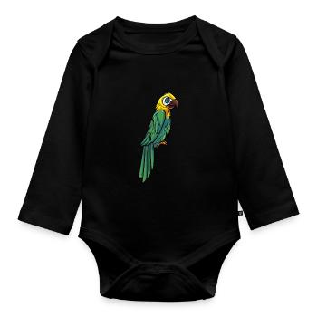 Parrot - Organic Longsleeve Baby Bodysuit - black - Front