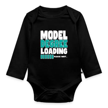 Model lädt Ausbildung - Baby Bio-Langarm-Body - Schwarz - Vorne