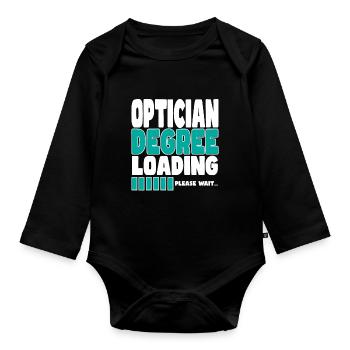 Optician invites training - Organic Longsleeve Baby Bodysuit - black - Front