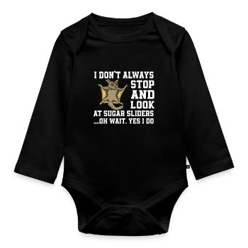 Lustiges Zuckersegelflugzeug-shirt - Baby Bio-Langarm-Body - Schwarz - Vorne