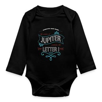 astronomy stuff quote planets physics weightless - Organic Longsleeve Baby Bodysuit - black - Front