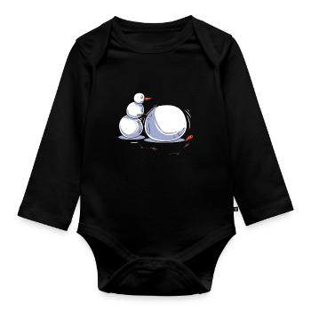 Bonhomme de neige - Body Bébé bio manches longues - noir - Devant