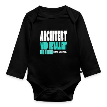 Architekt wird installiert - Baby Bio-Langarm-Body - Schwarz - Vorne