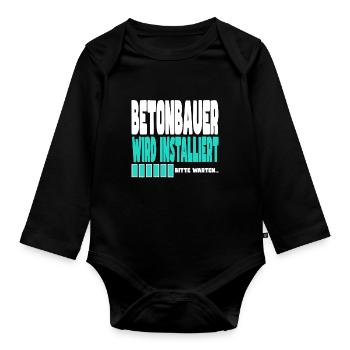 Betonbauer wird installiert - Baby Bio-Langarm-Body - Schwarz - Vorne