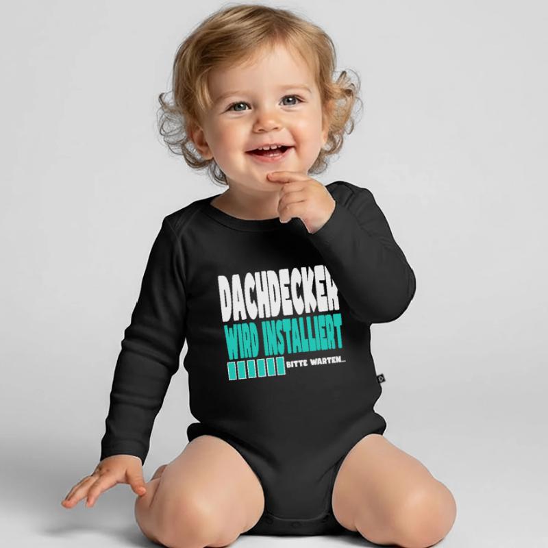 Dachdecker wird installiert Baby Bio-Langarm-Body