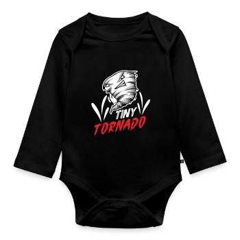 Meteorologie-kindertornado-sturm, Der Sturm-fan - Organic Longsleeve Baby Bodysuit - black - Front