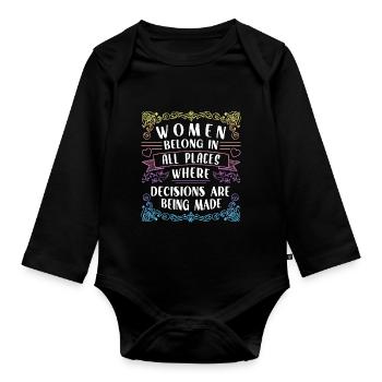Feminist Women's Rights Female - Baby Bio-Langarm-Body - Schwarz - Vorne