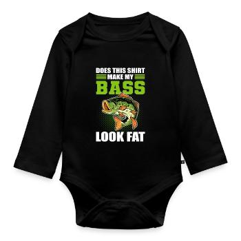 Does This Shirt Make My Bass Look Fat Fish Bass - Baby Bio-Langarm-Body - Schwarz - Vorne