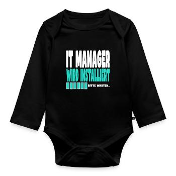 It Manager wird installiert - Baby Bio-Langarm-Body - Schwarz - Vorne