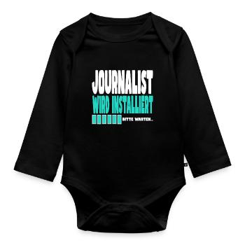 Journalist wird installiert - Baby Bio-Langarm-Body - Schwarz - Vorne