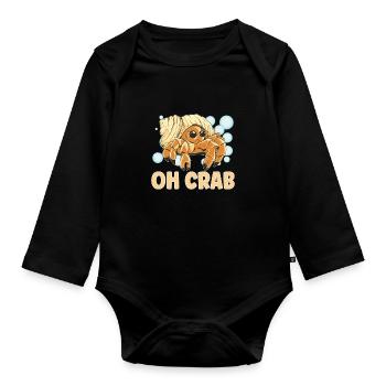 Hermit Crab Crabbing Crab Whisperer Crab Hunting - Baby Bio-Langarm-Body - Schwarz - Vorne