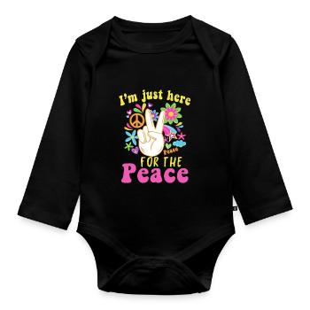 Hippie - Body Bébé bio manches longues - noir - Devant