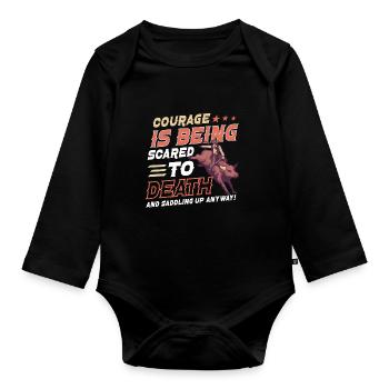 Rodeo Bull Riding Livestock Show Farmer Cattle - Baby Bio-Langarm-Body - Schwarz - Vorne