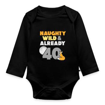 Geschenk 40 Jahre Geburtstag Frau Fuchs - Baby Bio-Langarm-Body - Schwarz - Vorne