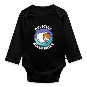 Chemise de nuit officielle Cochon d’Inde - Body Bébé bio manches longues - noir - Devant