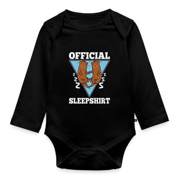 Chemise de nuit officielle Otter - Body Bébé bio manches longues - noir - Devant