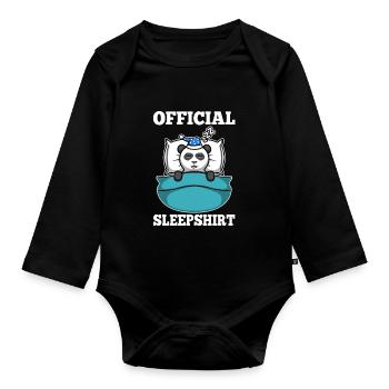 Official sleepshirt Panda - Baby Bio-Langarm-Body - Schwarz - Vorne