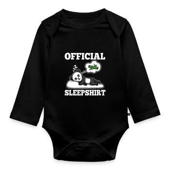Official sleepshirt Panda - Organic Longsleeve Baby Bodysuit - black - Front