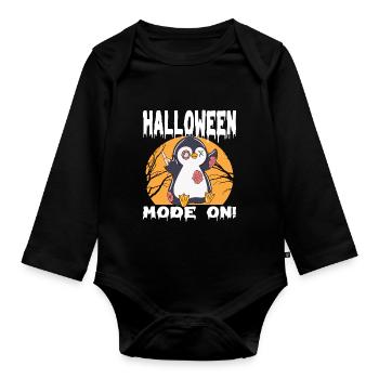 Halloween Zombie Animals Halloween Penguin - Organic Longsleeve Baby Bodysuit - black - Front