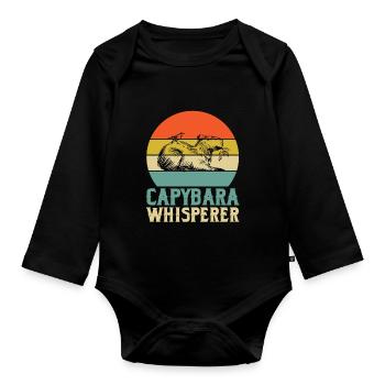 Capybara Flüsterer - Baby Bio-Langarm-Body - Schwarz - Vorne