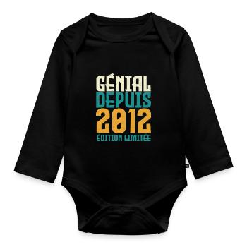 Génial depuis 2012 - Body Bébé bio manches longues - noir - Devant