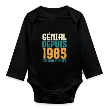Génial depuis 1985 - Body Bébé bio manches longues - noir - Devant