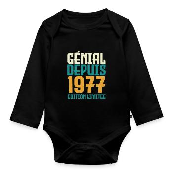 Génial depuis 1977 - Body Bébé bio manches longues - noir - Devant