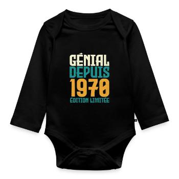Génial depuis 1970 - Body Bébé bio manches longues - noir - Devant